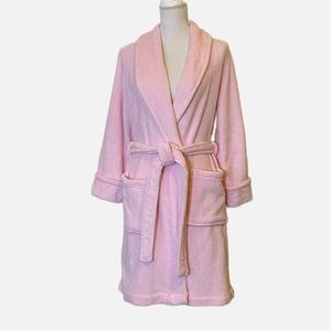 Charter Club Intimates Pink Fuzzy Shawl Collar Robe Size Medium